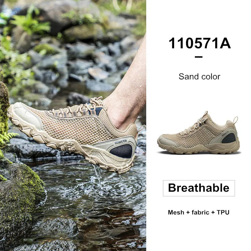 New Arrival Leather Hiking Shoes Wear-Resistant Outdoor Sport Men Shoes Lace-Up Mens Climbing Trekking Hunting Sneakers