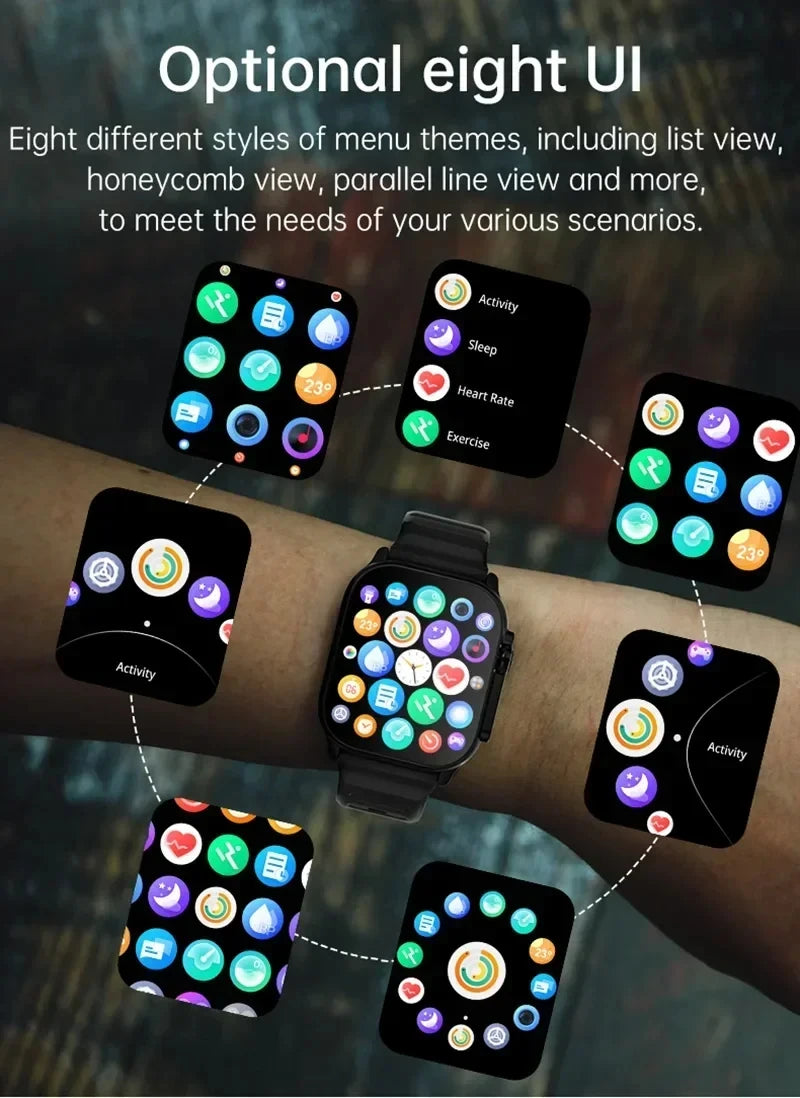 2026 New Men Smart Watch 2.01 Inch HD Screen Bluetooth Call Health Fitness Tracker Multi Sport Mode Smartwatch for Android IOS