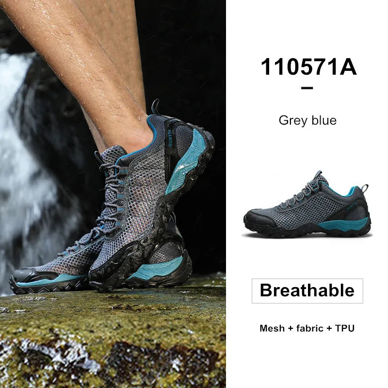 New Arrival Leather Hiking Shoes Wear-Resistant Outdoor Sport Men Shoes Lace-Up Mens Climbing Trekking Hunting Sneakers